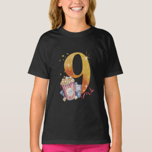 9th Birthday Cinema Magic with Popcorn Adventures T-Shirt