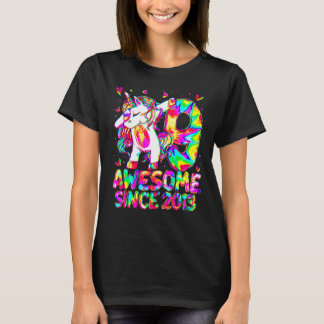 9th Birthday Colourful Tie Dye 9 Year Old Unicorn  T-Shirt