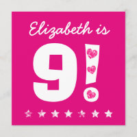 9th Birthday Custom Name Pink for GIRL A10
