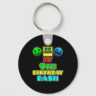 9th birthday dash video game theme kids party key ring