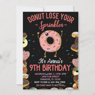 9th Birthday Doughnut Lose Your Sprinkles Girls In