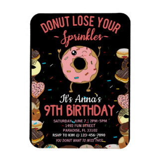 9th Birthday Doughnut Lose Your Sprinkles Girls In Magnet