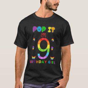 9th Birthday Fidget Pop It I'm 9 Years Old Bday Un T-Shirt