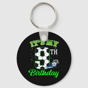 9th Birthday Football Boy Girl Kids Soccer Sports Key Ring