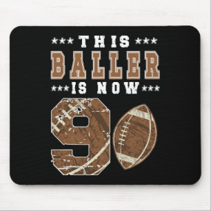 9th Birthday Football Boy Nine Year Old Football P Mouse Mat