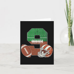 9th Birthday Football Theme 9 Year Old Boy Party  Card