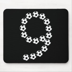 9th Birthday Footll Soccer Boys Kids 9 Nine Years  Mouse Mat