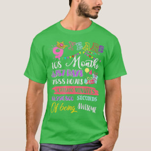 9th Birthday For Girls 9 Years Old Being Awesome G T-Shirt