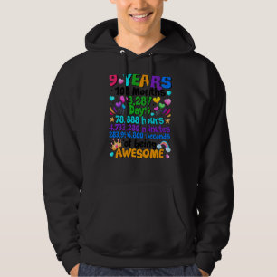 9th Birthday For Girls 9 Years Old Being Awesome Hoodie