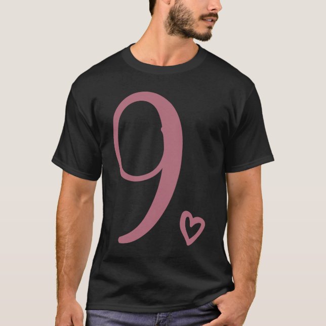 9th Birthday For Kids Girls Nine Number 9 Years Ol T-Shirt (Front)