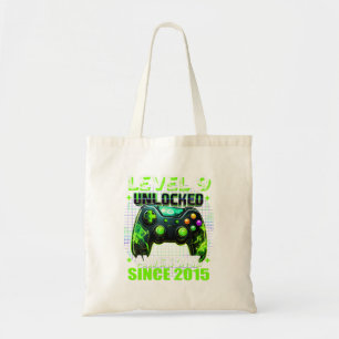 9Th Birthday Gamer 9 Year Old Funny Bday Boy Nine  Tote Bag