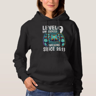 9th Birthday Gamer Boy Level 9 Unlocked Awesome Si Hoodie