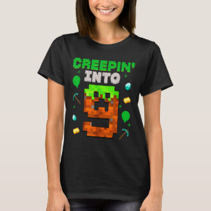 9th Birthday Gamer Pixel Creepin’ Into 9 Video Gam T-Shirt