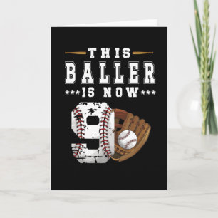 9th Birthday Gift Baseball Player 9 Year Old Boy Card