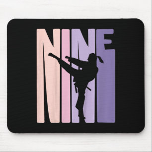 9th Birthday Gift Karate Retro Taekwondo Martial A Mouse Mat