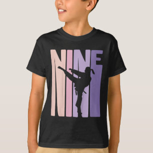 9th Birthday Gift Karate Retro Taekwondo Martial A T-Shirt