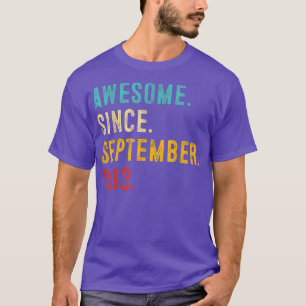 9th Birthday Gifts 9 Year Old Awesome Since Septem T-Shirt