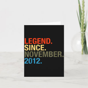 9th Birthday Gifts - Legend Since November 2012 Card
