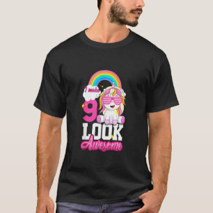 9th Birthday Girl Awesome Cute Unicorn 9 Years Ol T-Shirt