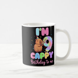 9th Birthday Girl Capybara Shirt 9 Year Old Girls Coffee Mug