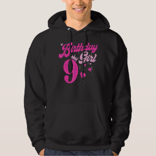 9th Birthday Girl Crown 9 Years Old Bday Hoodie