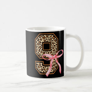 9th Birthday Girl Nk Coquette Bow Leopard 9 Year O Coffee Mug
