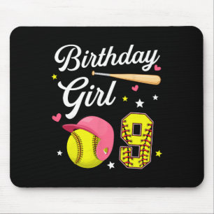 9th Birthday Girl Softll Ninth Bday 9 Yrs Nine Yea Mouse Mat