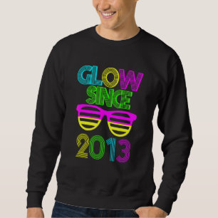 9th Birthday Glow Since 2013 Vintage Sunglasses Re Sweatshirt