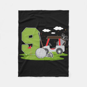 9th Birthday Golf 9 Years Old Birthday Party Golfe Fleece Blanket