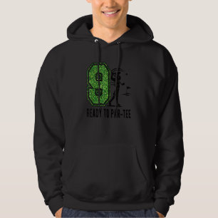 9th Birthday Golfer Boy Nine Year Old Golf Player Hoodie