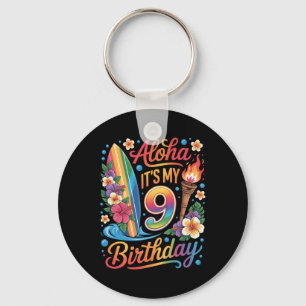 9th Birthday Hawaii Aloha Tropical Vacation Cruise Key Ring