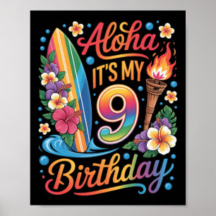 9th Birthday Hawaii Aloha Tropical Vacation Cruise Poster