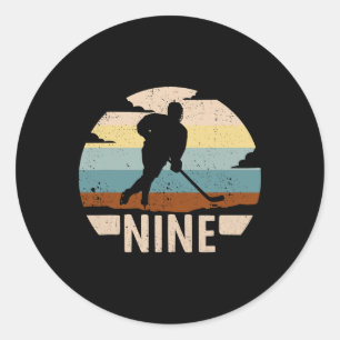 9th Birthday Ice Hockey 9 Year Birthday Boys Ice H Classic Round Sticker