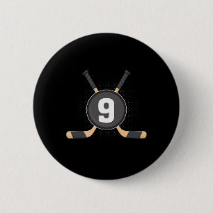 9th Birthday Ice Hockey 9 Years Old Themed Birthda 6 Cm Round Badge