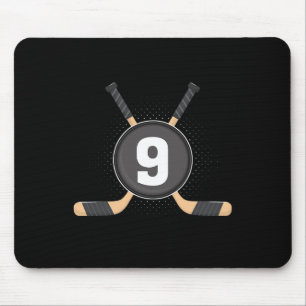9th Birthday Ice Hockey 9 Years Old Themed Birthda Mouse Mat