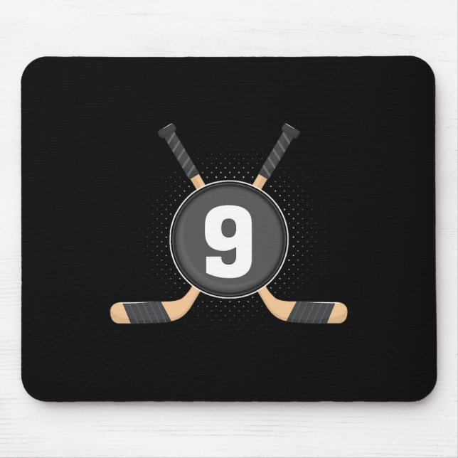 9th Birthday Ice Hockey 9 Years Old Themed Birthda Mouse Mat (Front)