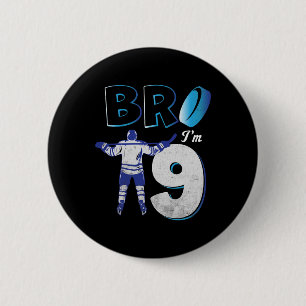 9th Birthday Ice Hockey Boy 9 Year Old Hockey Play 6 Cm Round Badge