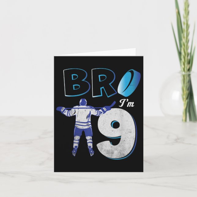 9th Birthday Ice Hockey Boy 9 Year Old Hockey Play Card (Front)