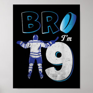 9th Birthday Ice Hockey Boy 9 Year Old Hockey Play Poster