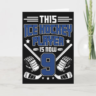 9th Birthday Ice Hockey Boy Nine Year Old Ice Hock Card