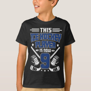 9th Birthday Ice Hockey Boy Nine Year Old Ice Hock T-Shirt