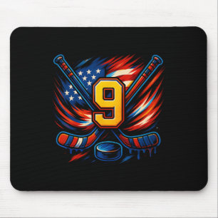 9th Birthday Ice Hockey Boys Nine Hockey Birthday  Mouse Mat