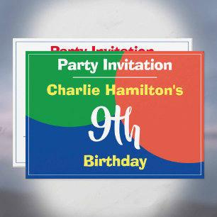 9th Birthday Invitation