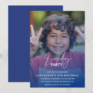 9th birthday invitation Birthday party Photo boy