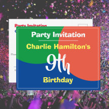 9th Birthday Invitation Postcard