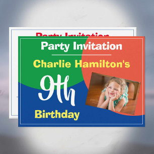 9th Birthday Invitation with Photo