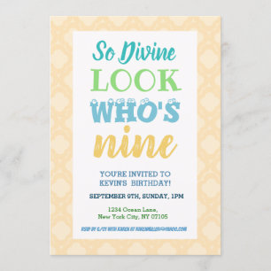 9th Birthday Invitation Wording