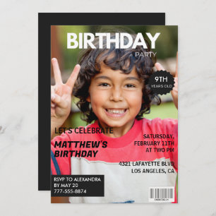 9th birthday invitations for him Magazine Cover