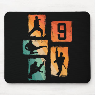 9th Birthday Karate Taekwondo 9 Years Old Boy Mouse Mat