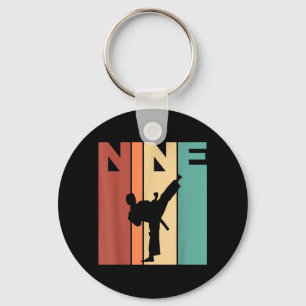 9th Birthday Karate Taekwondo Theme 9 Year Old Key Ring